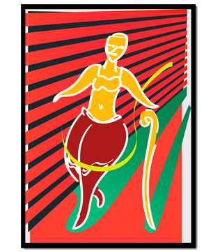 Modern abstract art with dynamic lines and vivid colors - Mi tienda
