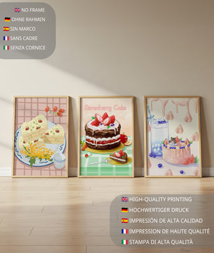 Illustrations de gâteaux et de desserts créatifs sans cadre