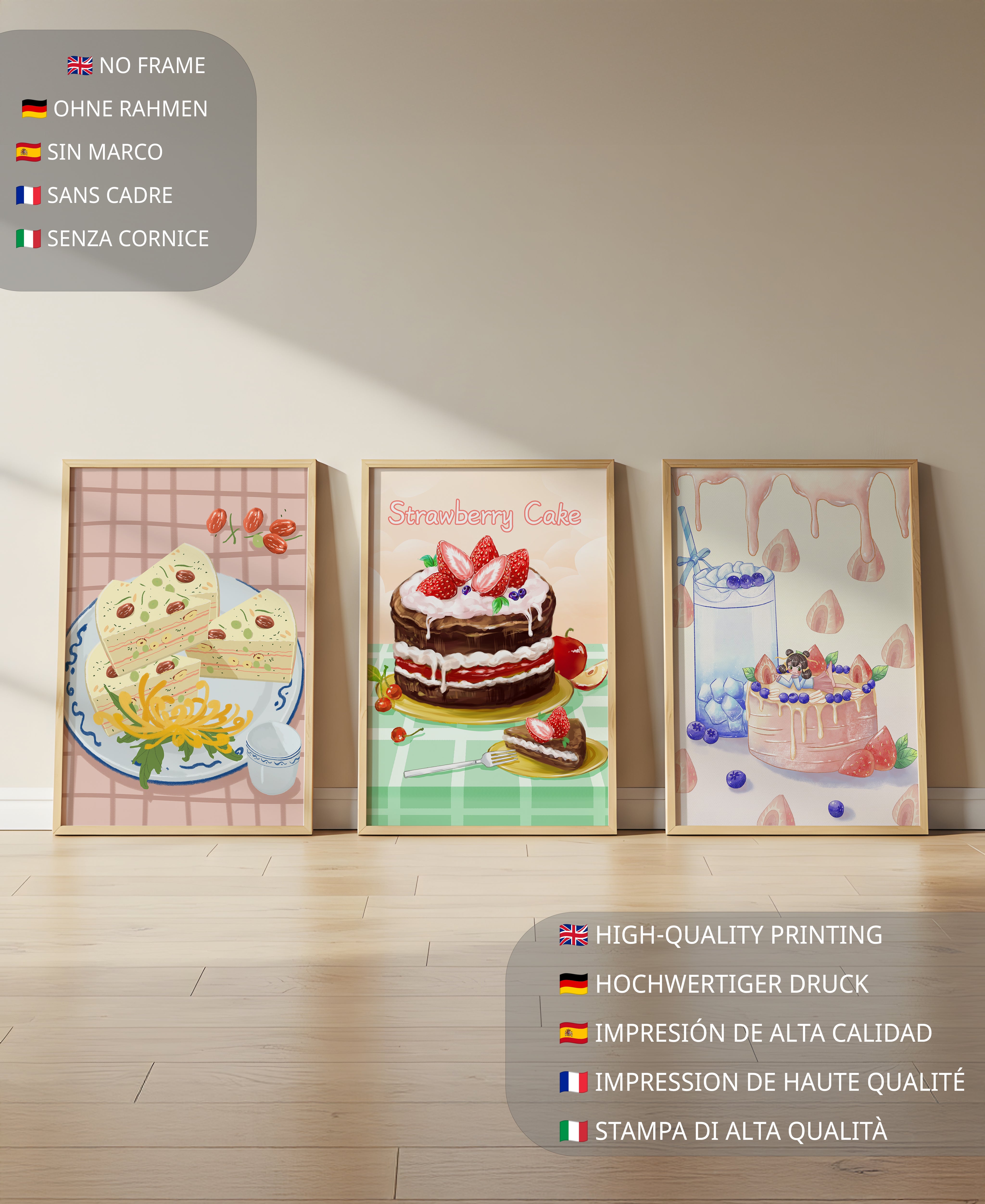 Ilustraciones De Pasteles Y Postres Creativos Sin Marco