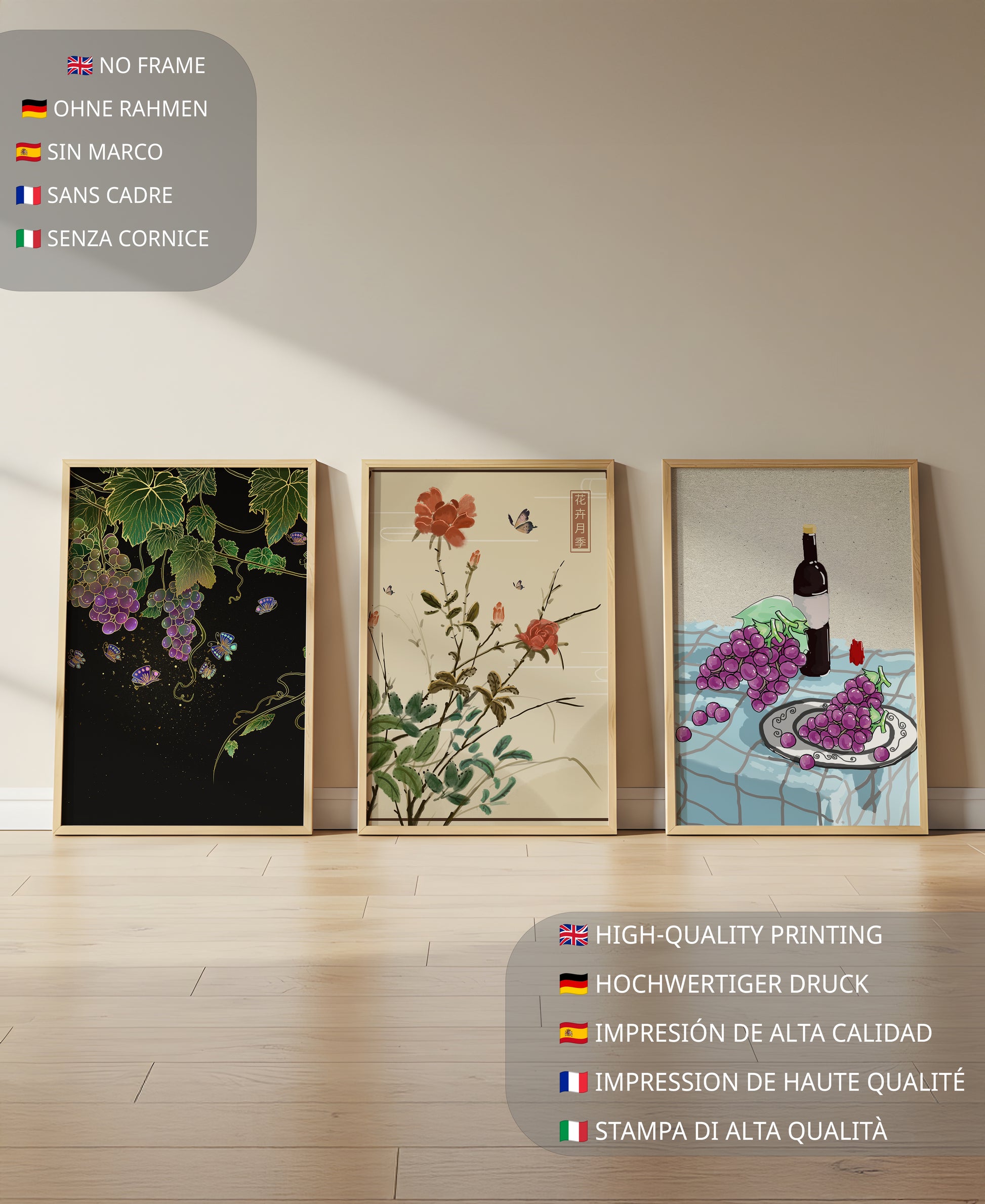 Œuvres d’art florales et fruitières avec des détails naturels