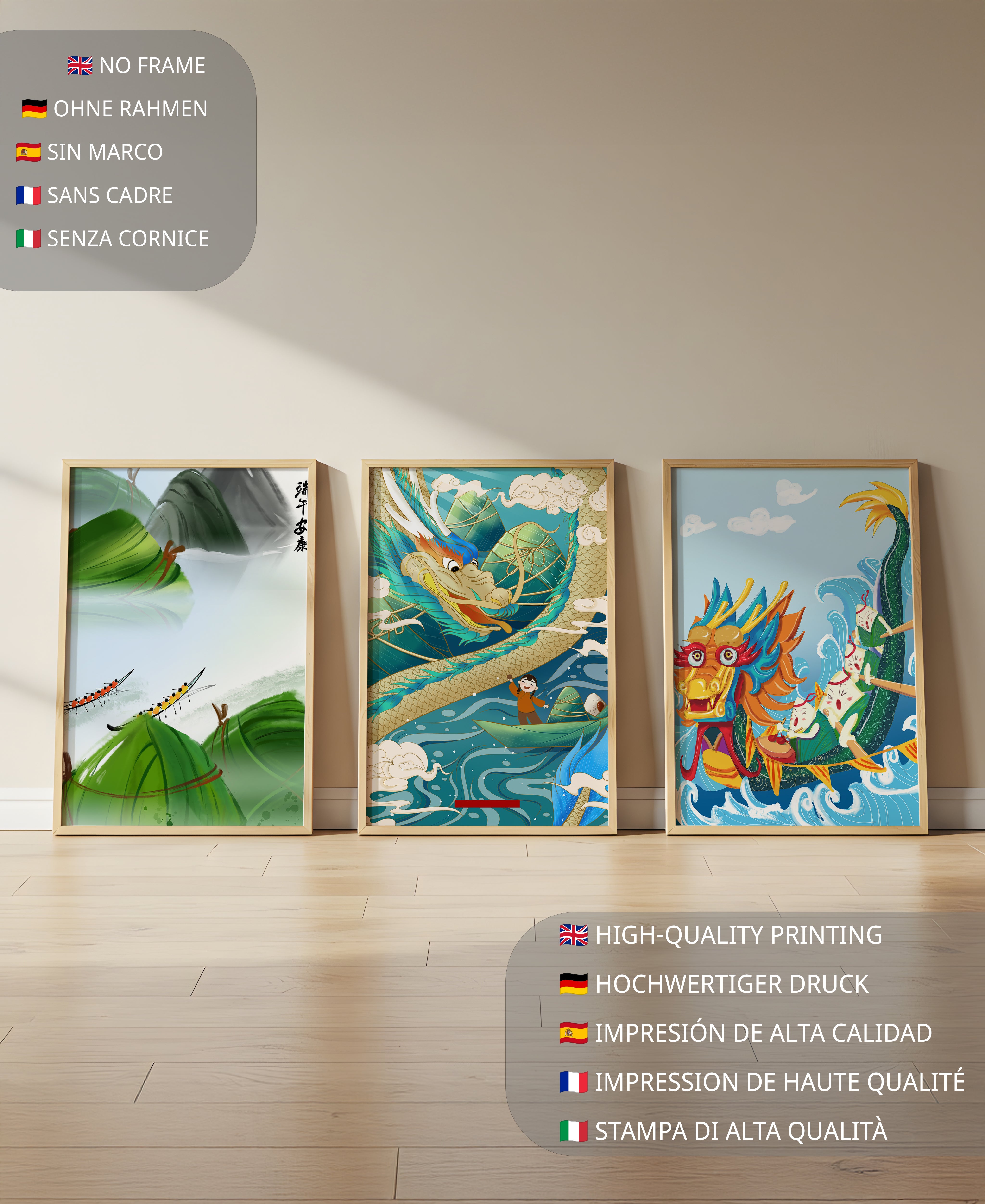 Imágenes Decorativas de Dragones en Estilo Oriental