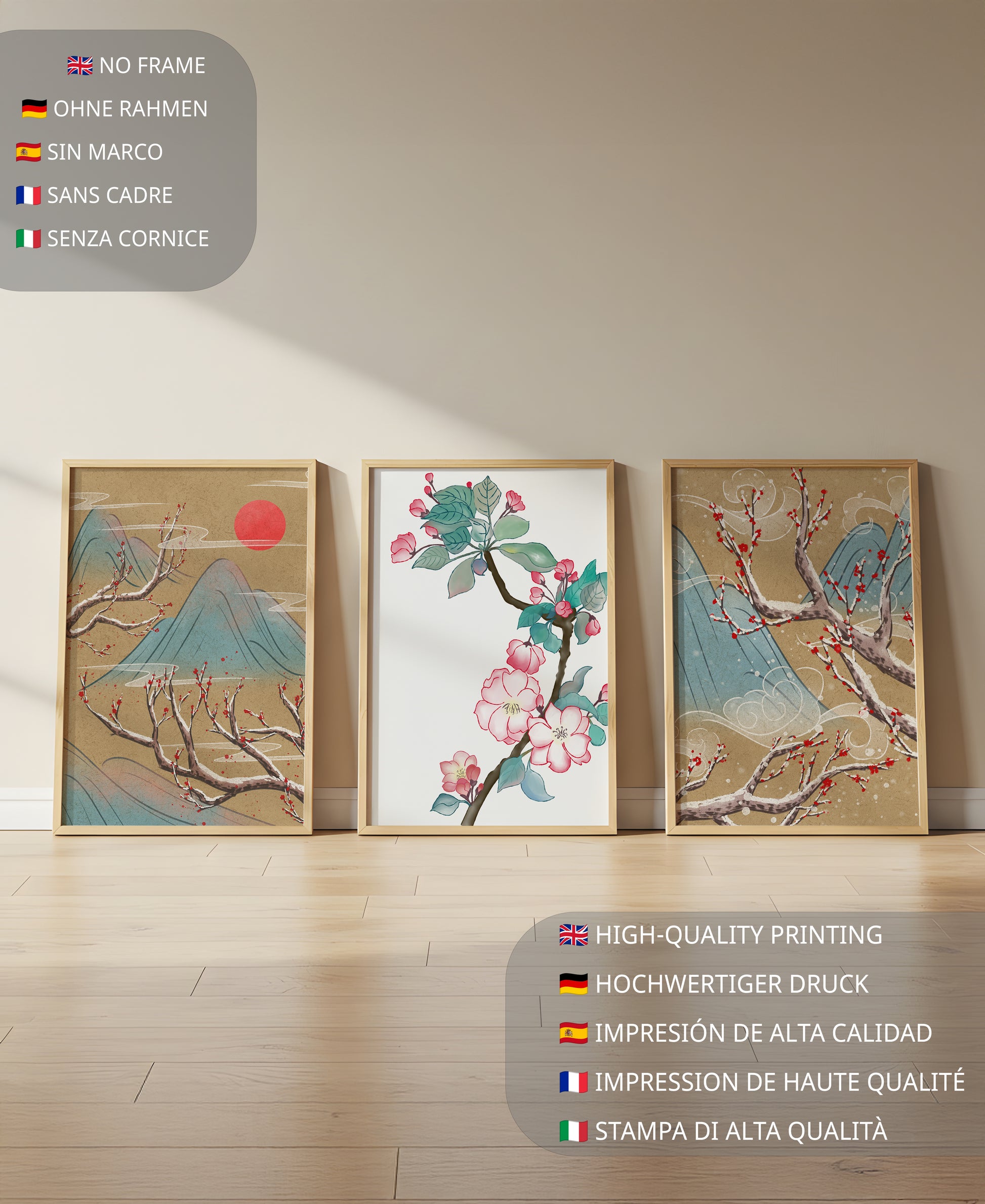 Blumige und landschaftliche Aquarellkunst