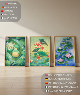 Peintures de nénuphars et de fleurs en style moderne