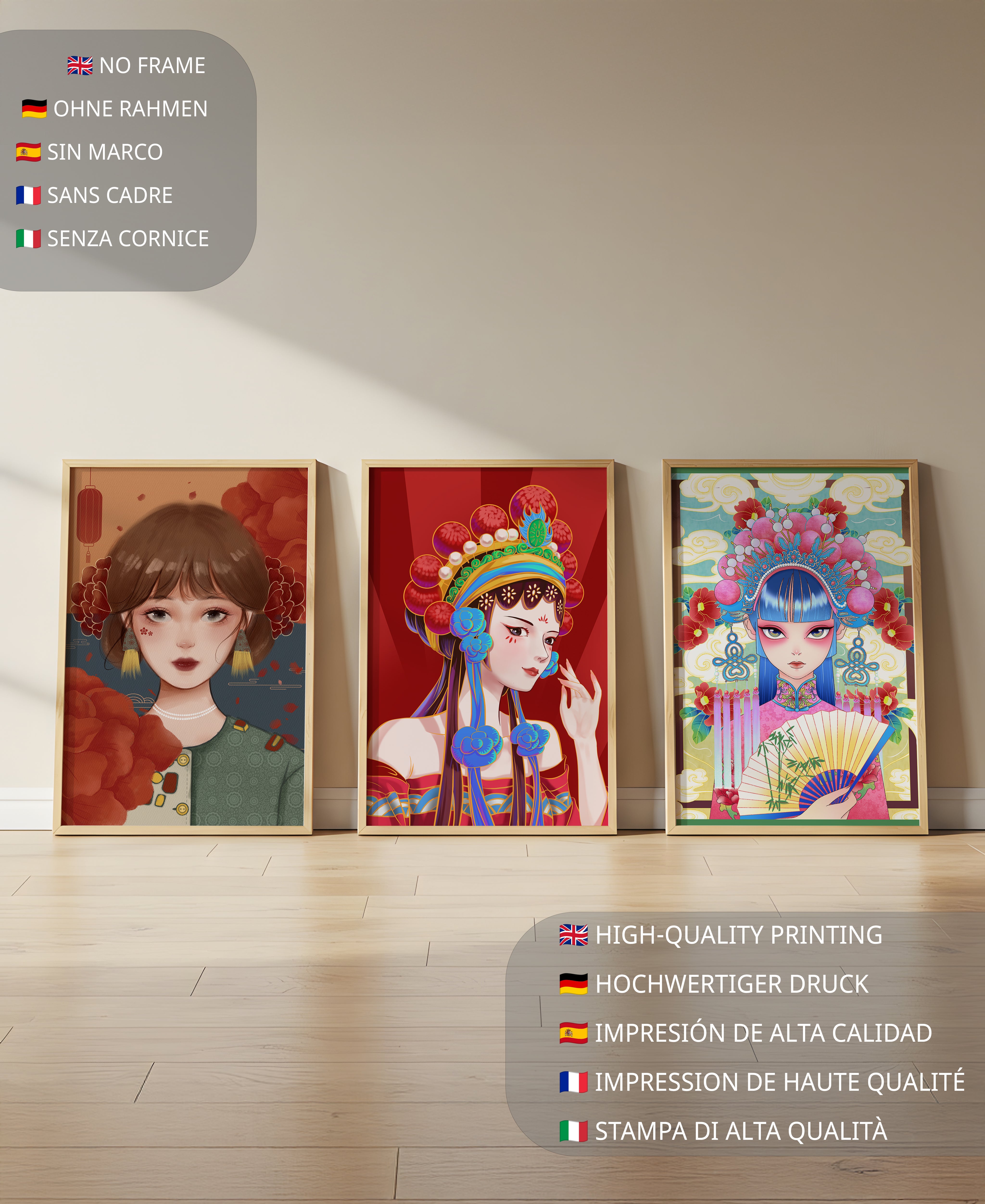 Impresiones Artísticas de Retratos de Estilo Oriental