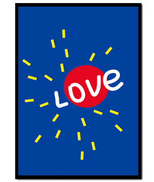 Diseño abstracto con temática de amor colorido con elementos audaces