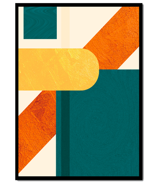 Abstract Geometric Composition with Gold and Bold Colors - Mi tienda