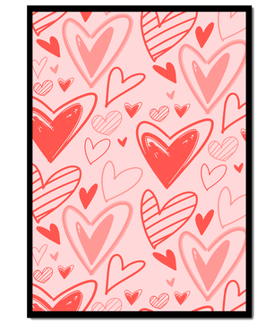 Playful Heart Pattern on Pink Background - Mi tienda