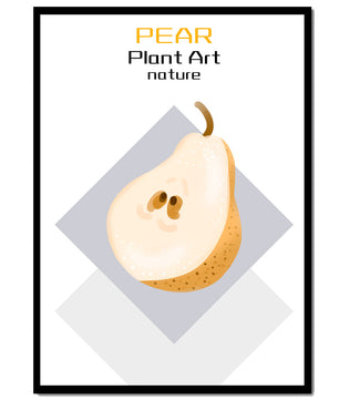 Pear illustration with modern minimalistic design and soft color palette - Mi tienda