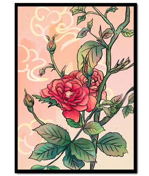 Ilustración Elegante de Rosa con Fondo Pastel Suave