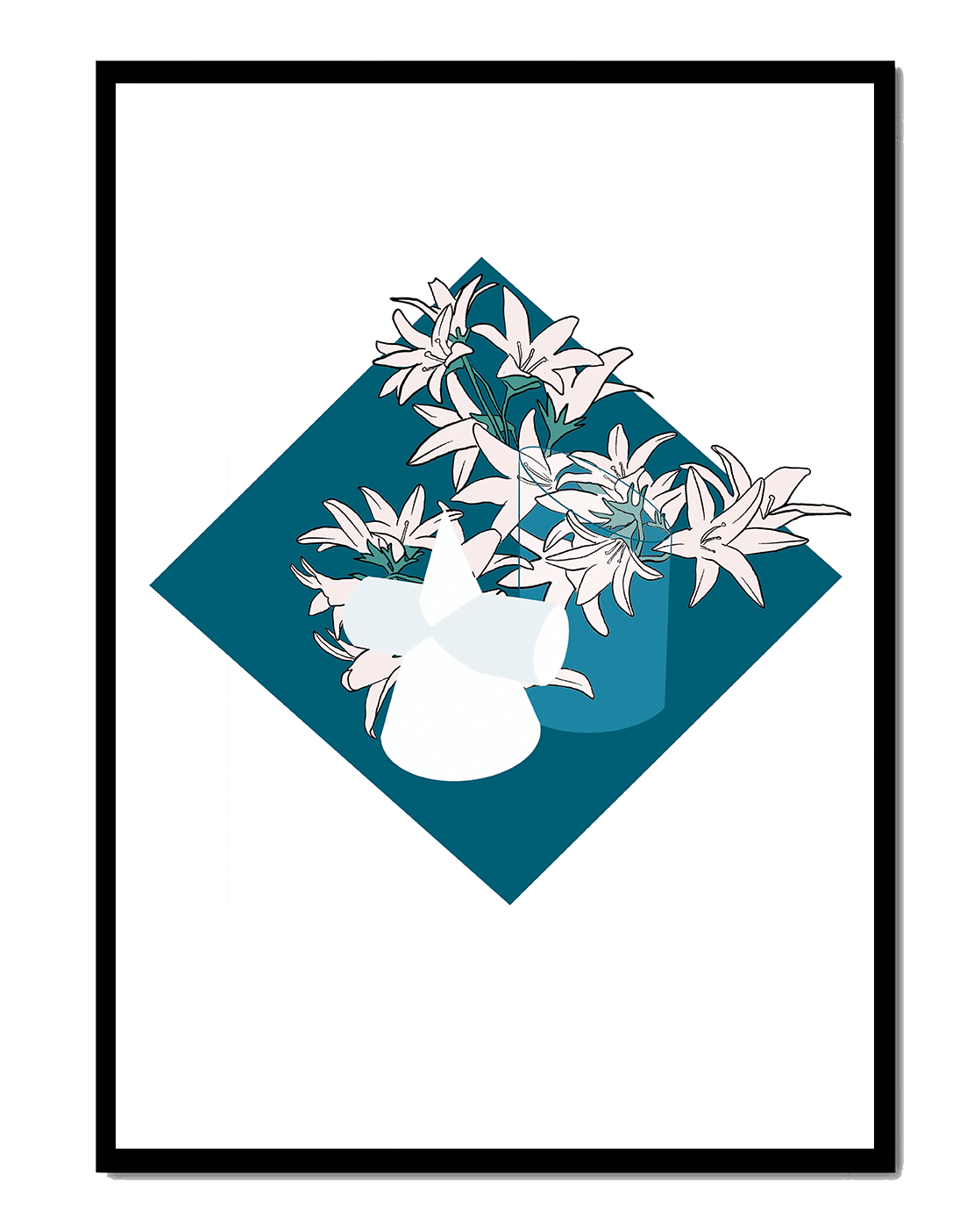 Modern Floral Design with Geometric Elements