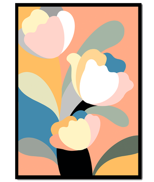 Colorful abstract shapes with soft pastel tones