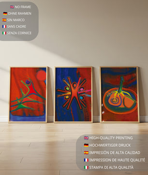 Pinturas Abstractas Coloridas en Estilo Moderno Sin Marco