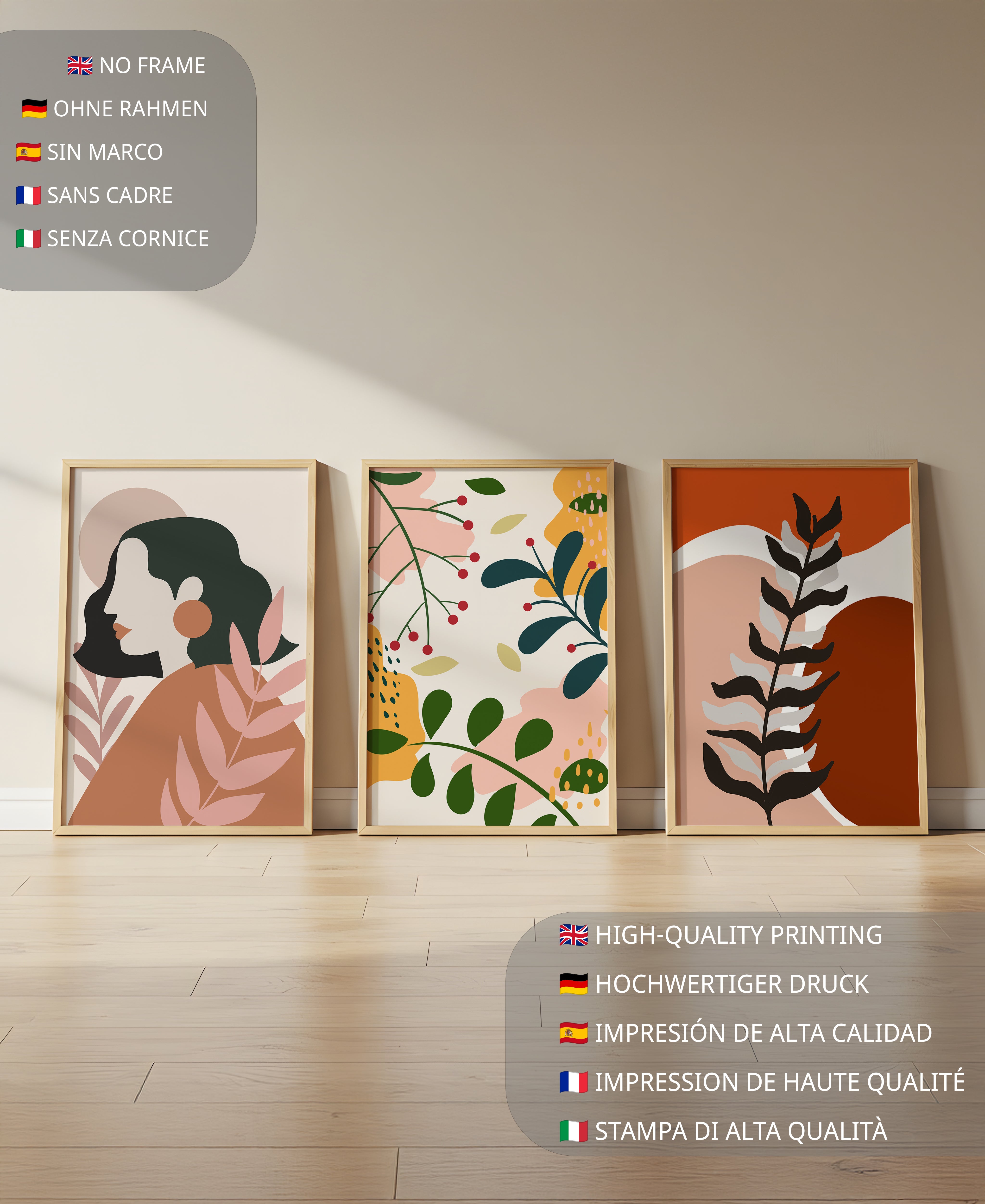 Conjunto De Arte Moderno Abstracto Para Decoración Interior