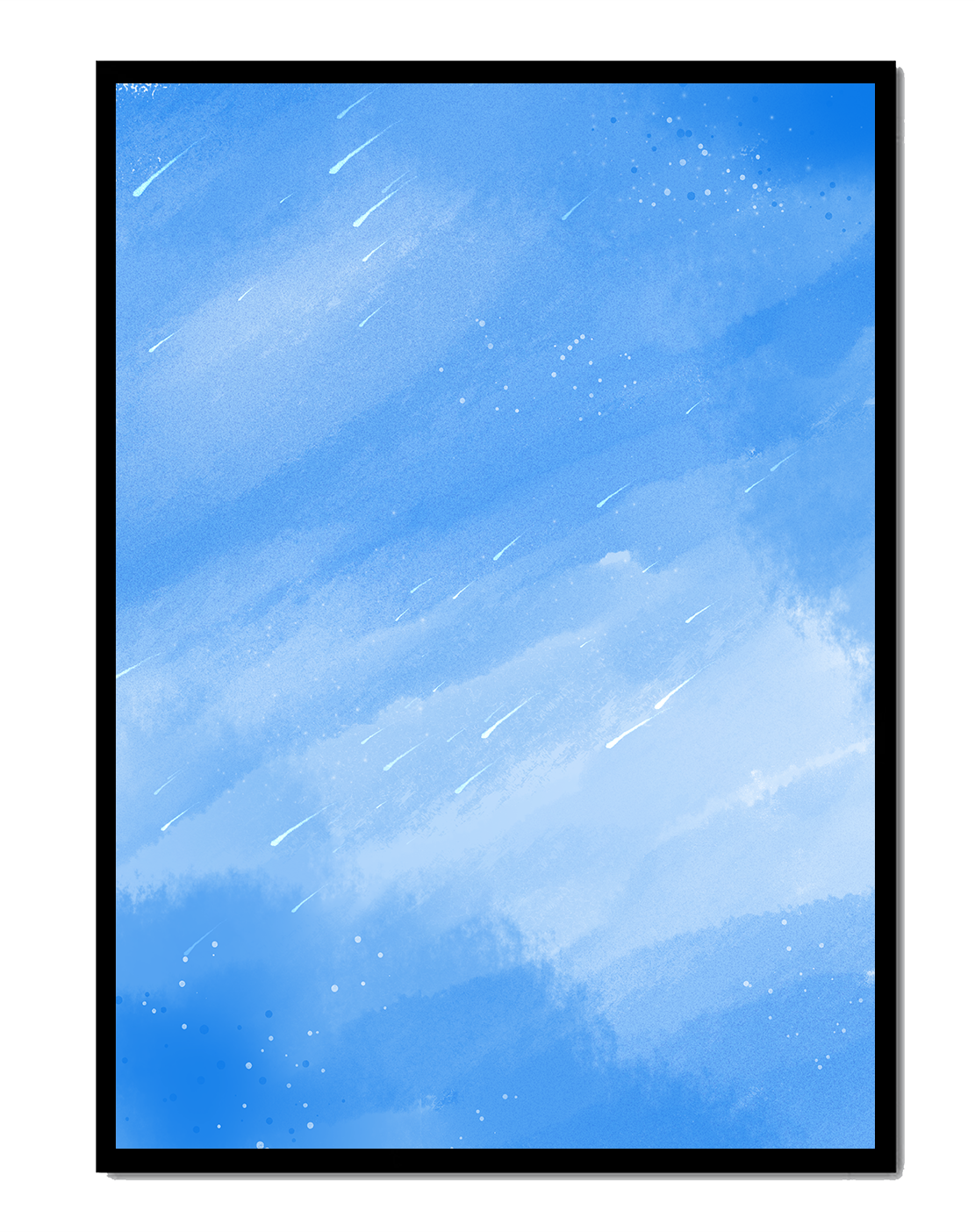 Calm Blue Watercolor Background With Light Streaks And Dots