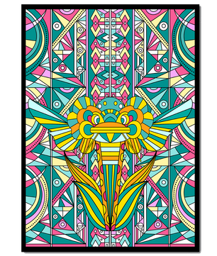Elefante geométrico abstracto con colores vibrantes