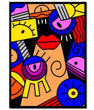 Abstract Geometric Pop Art with Bright Colors and Shapes - Mi tienda