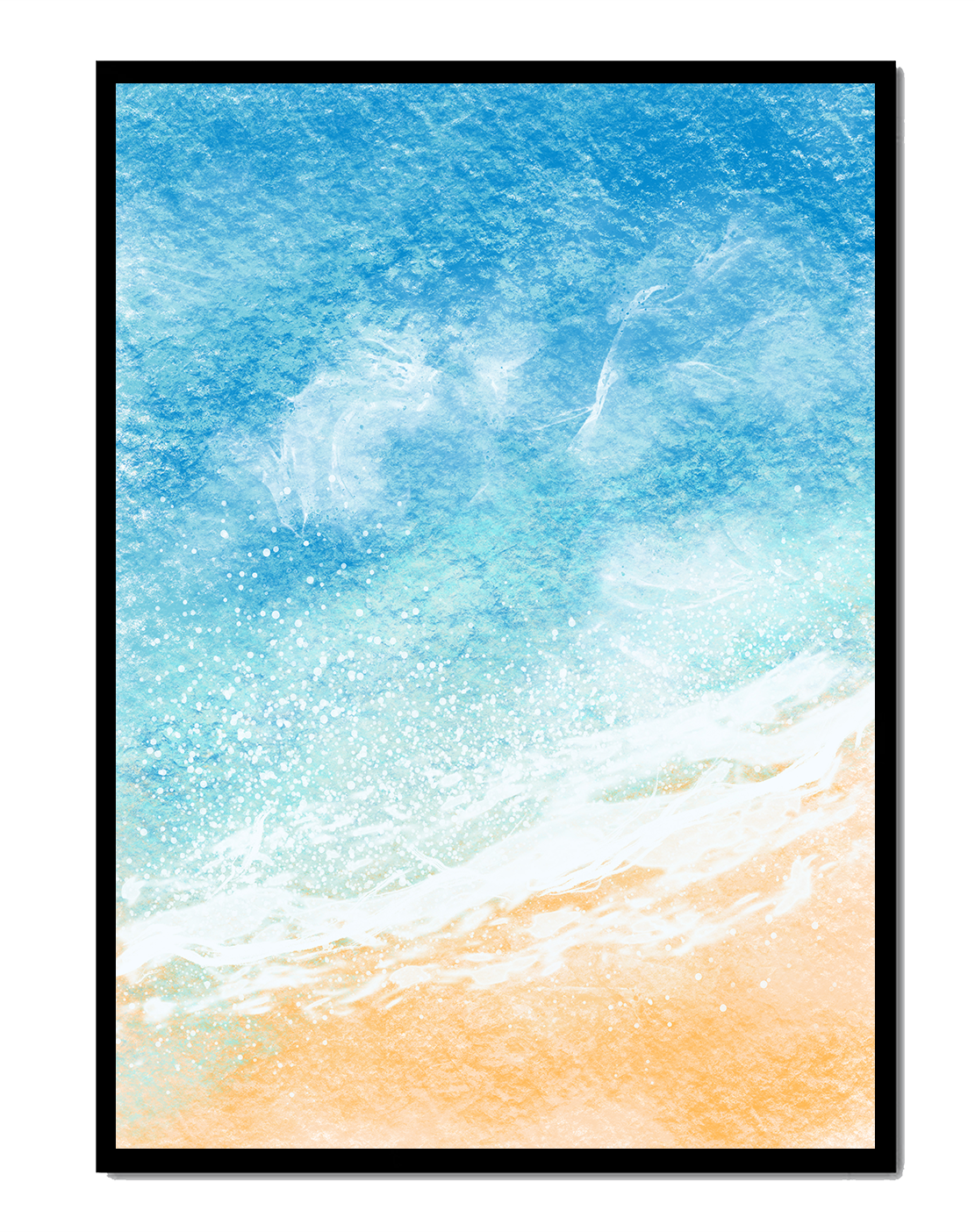 Abstract Ocean Waves with Blue and Sand Tones
