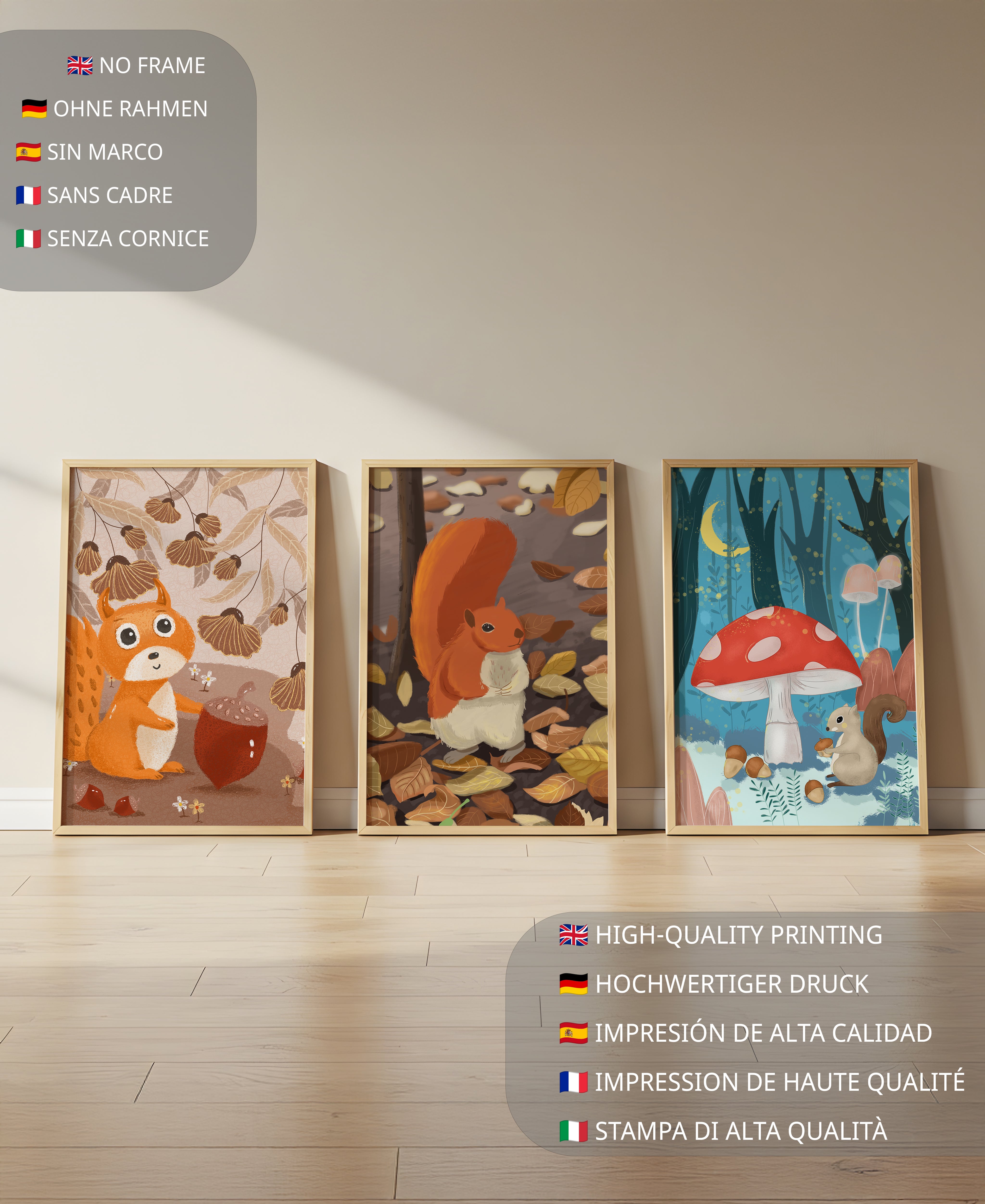 Ilustraciones De Animales En Un Bosque Otoñal