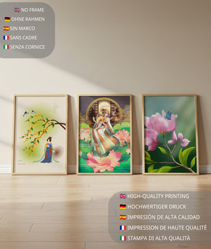 Ensemble d’impressions d’art oriental sans cadre