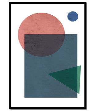 Geometric Abstract Art with Overlapping Shapes in Soft Colors - Mi tienda
