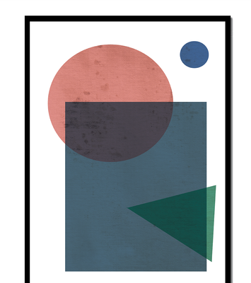 Geometric Abstract Art with Overlapping Shapes in Soft Colors