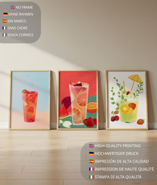 Ensemble d’œuvres d’art avec des boissons rafraîchissantes