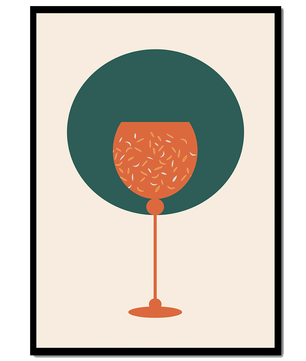 Wine Glass with Decorative Elements on Modern Minimalist Background - Mi tienda