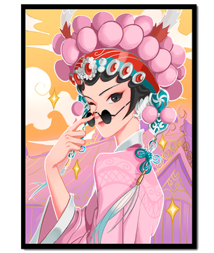 Personaje de anime elegante con atuendo tradicional y detalles dorados