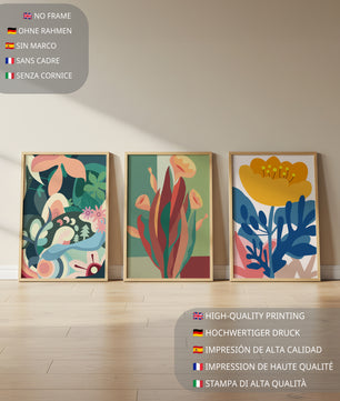 Ensemble d'art floral moderne sans cadre