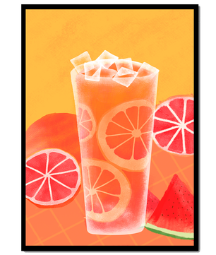 Cóctel refrescante de frutas de verano con cítricos y sandía