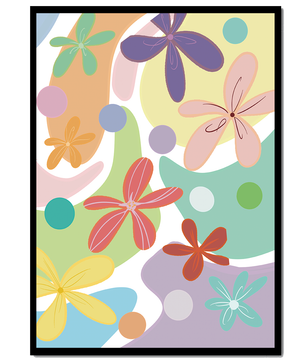 Motif floral abstrait coloré