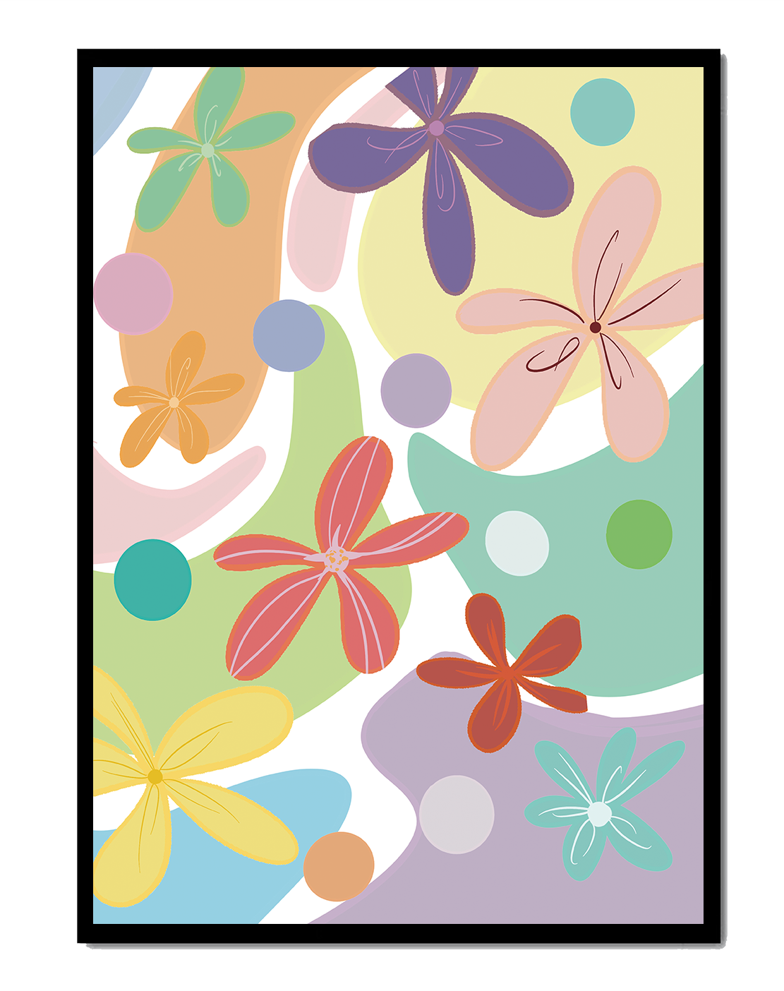 Motif floral abstrait coloré