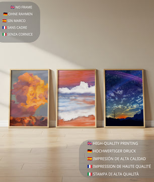 Pinturas Abstractas De Cielo Y Paisaje Sin Marco
