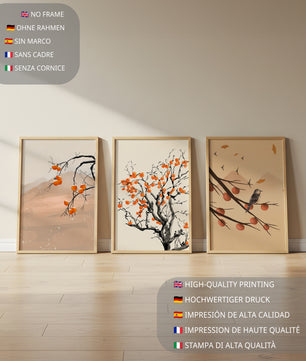 Ensemble d’art décoratif avec des motifs de nature et de fruits d’automne