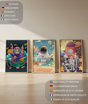 Des designs spatiaux colorés avec une thématique d’astronautes