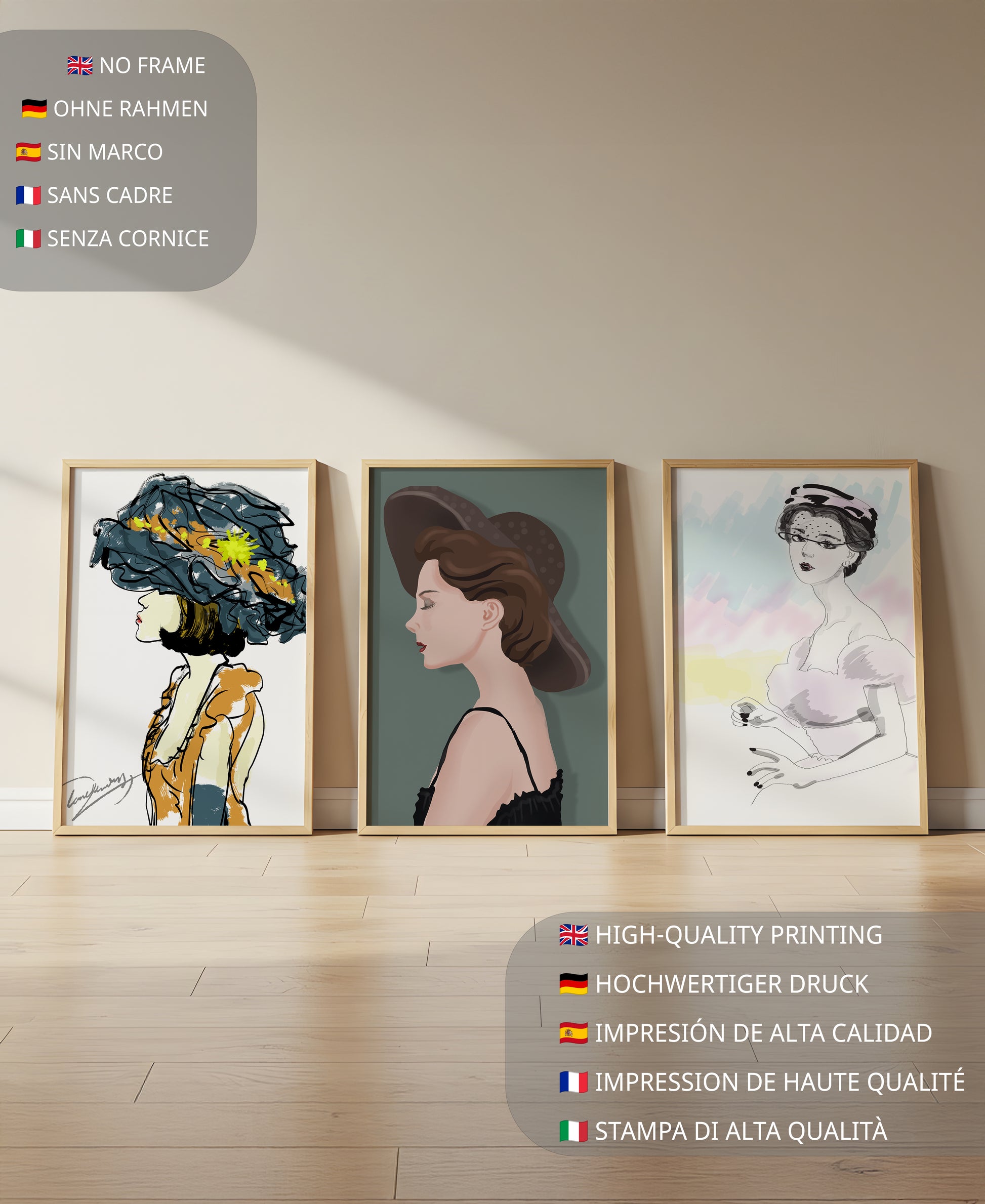 Correspondencias de Moda en Impresiones Artísticas sin Marco