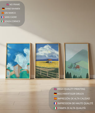 Impresiones artísticas de paisajes enmarcados