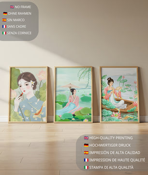 Ensemble d'Illustrations Orientales Sans Cadre