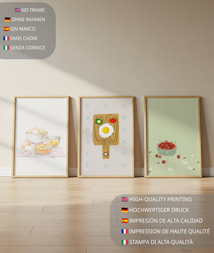 Ensemble d’art de cuisine sans cadre en impression de haute qualité