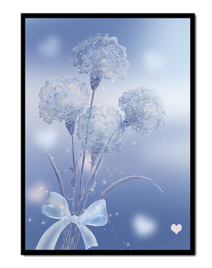Carnations With Sparkles And Ribbon On Blue Background - Mi tienda