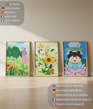 Ensemble d’illustrations modernes au style enfantin