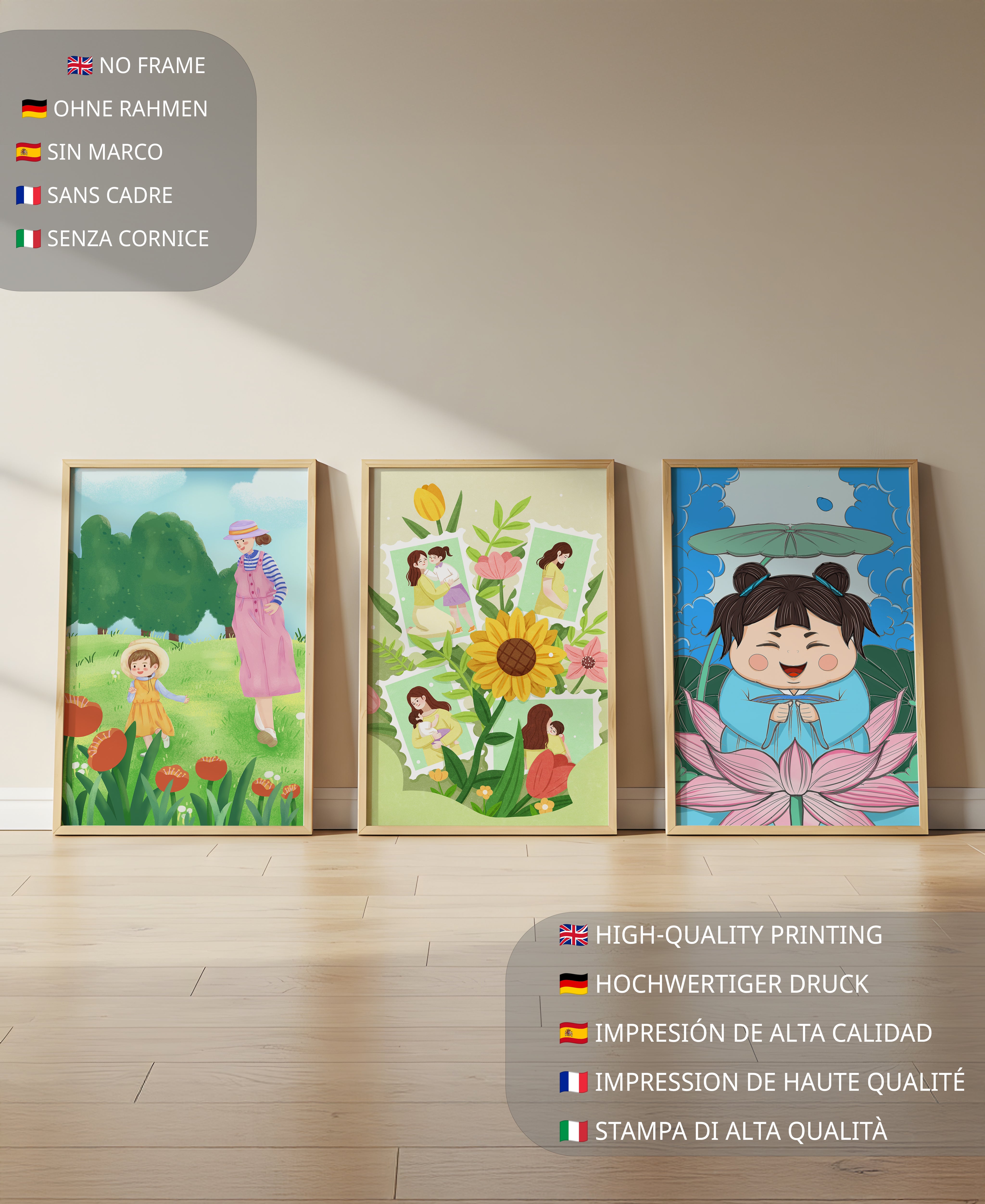 Ensemble d’illustrations modernes au style enfantin