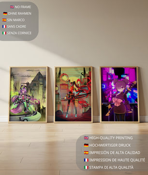 Exposition d'Art Numérique à Thème Futuriste sur le Mur de la Galerie