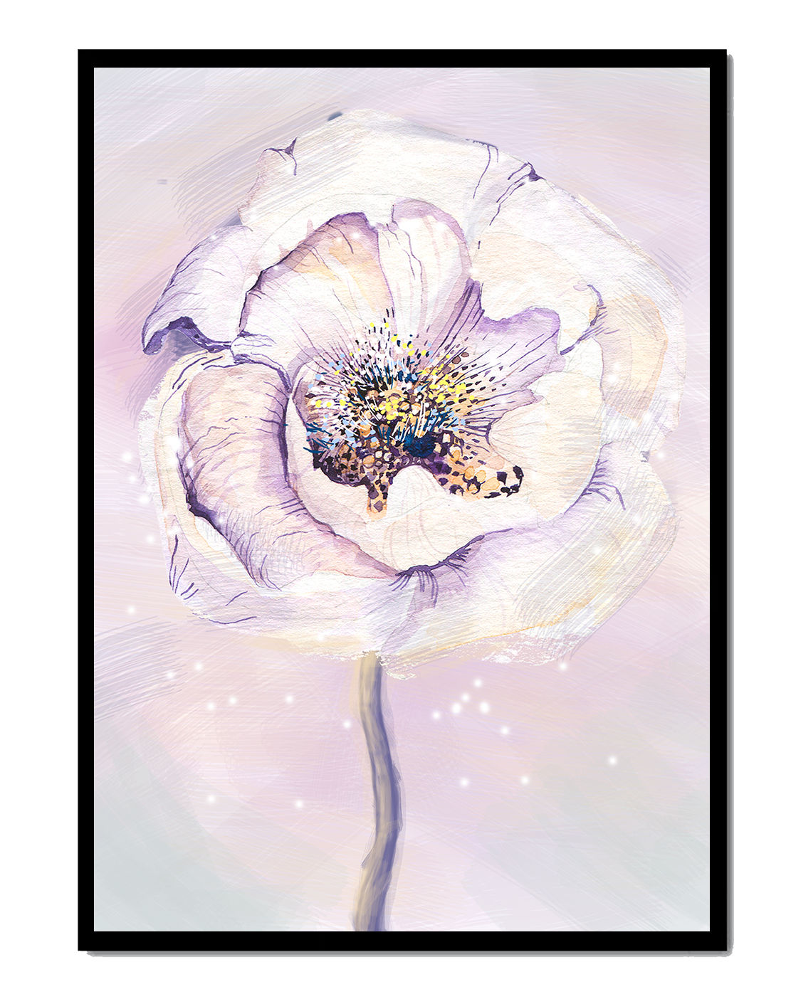 Elegant watercolor flower illustration with delicate pastel tones