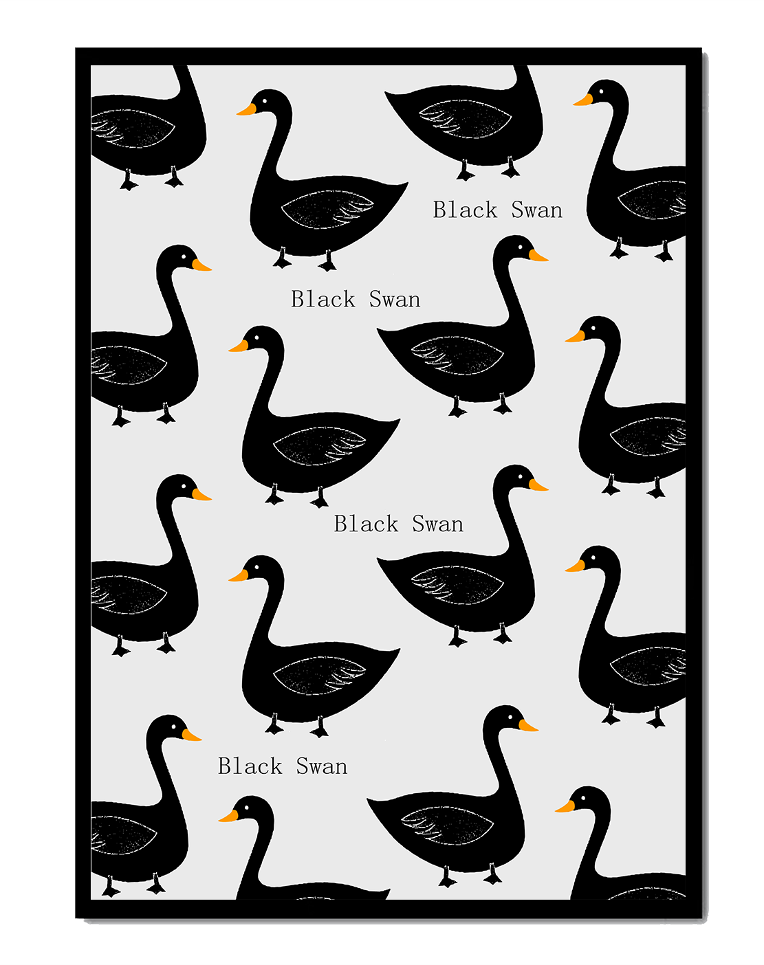 Seamless bird pattern with minimalist design and bold accents