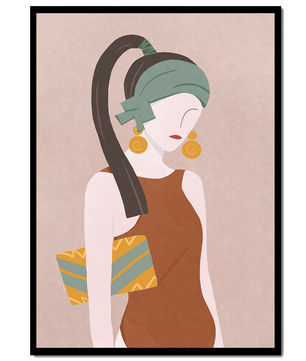Femme élégante avec accessoires à la mode dans un style art moderne