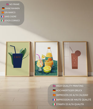 Imágenes Minimalistas de Bebidas Exhibidas en Interiores