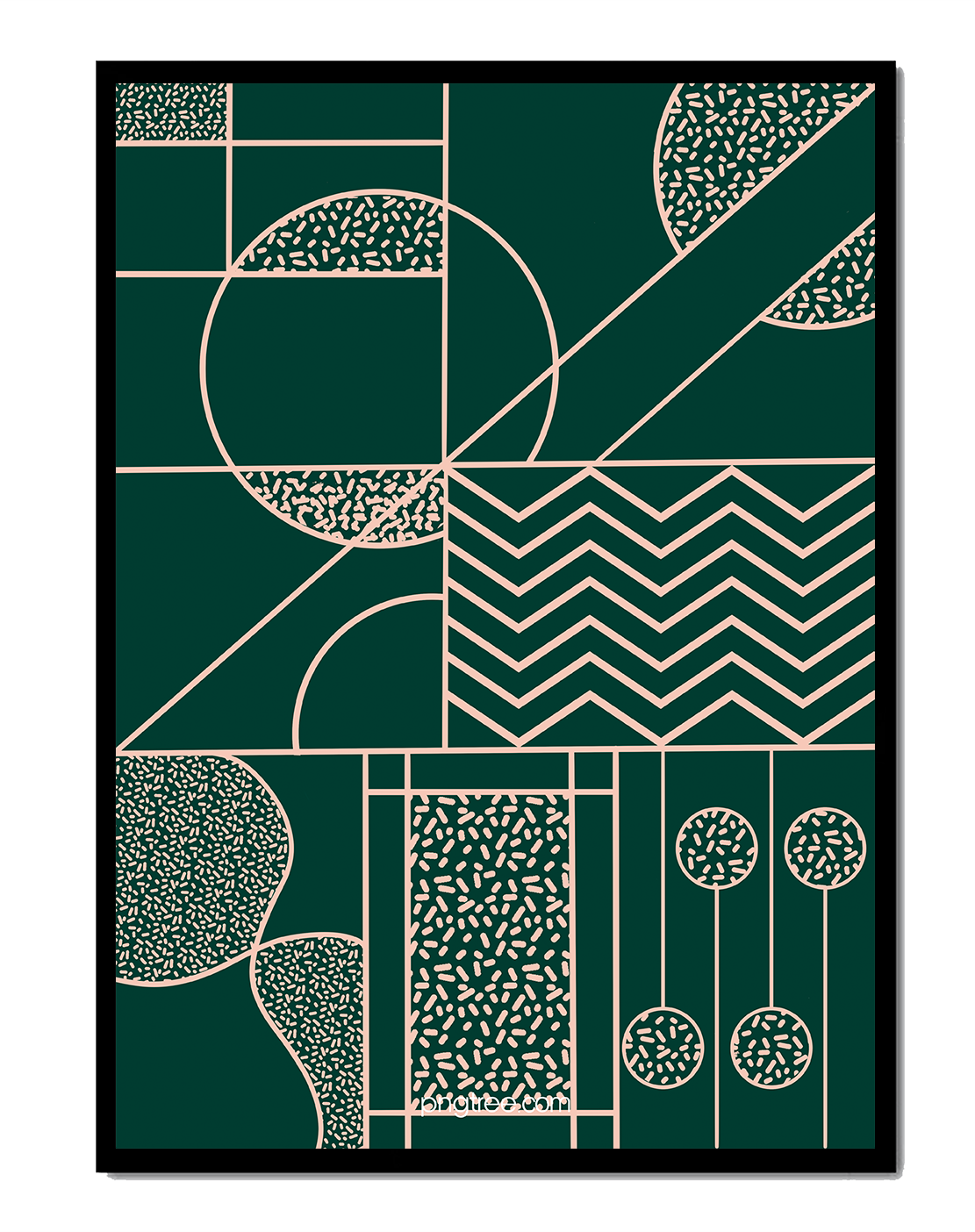 Geometric Abstract Art with Circle and Line Patterns