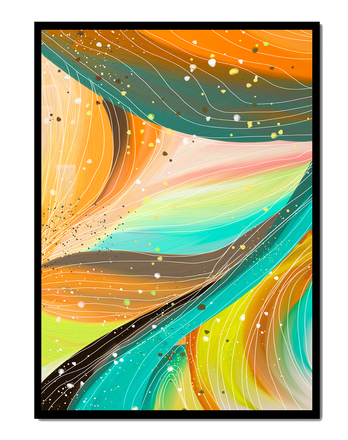 Abstract swirl of vibrant colors with dynamic lines