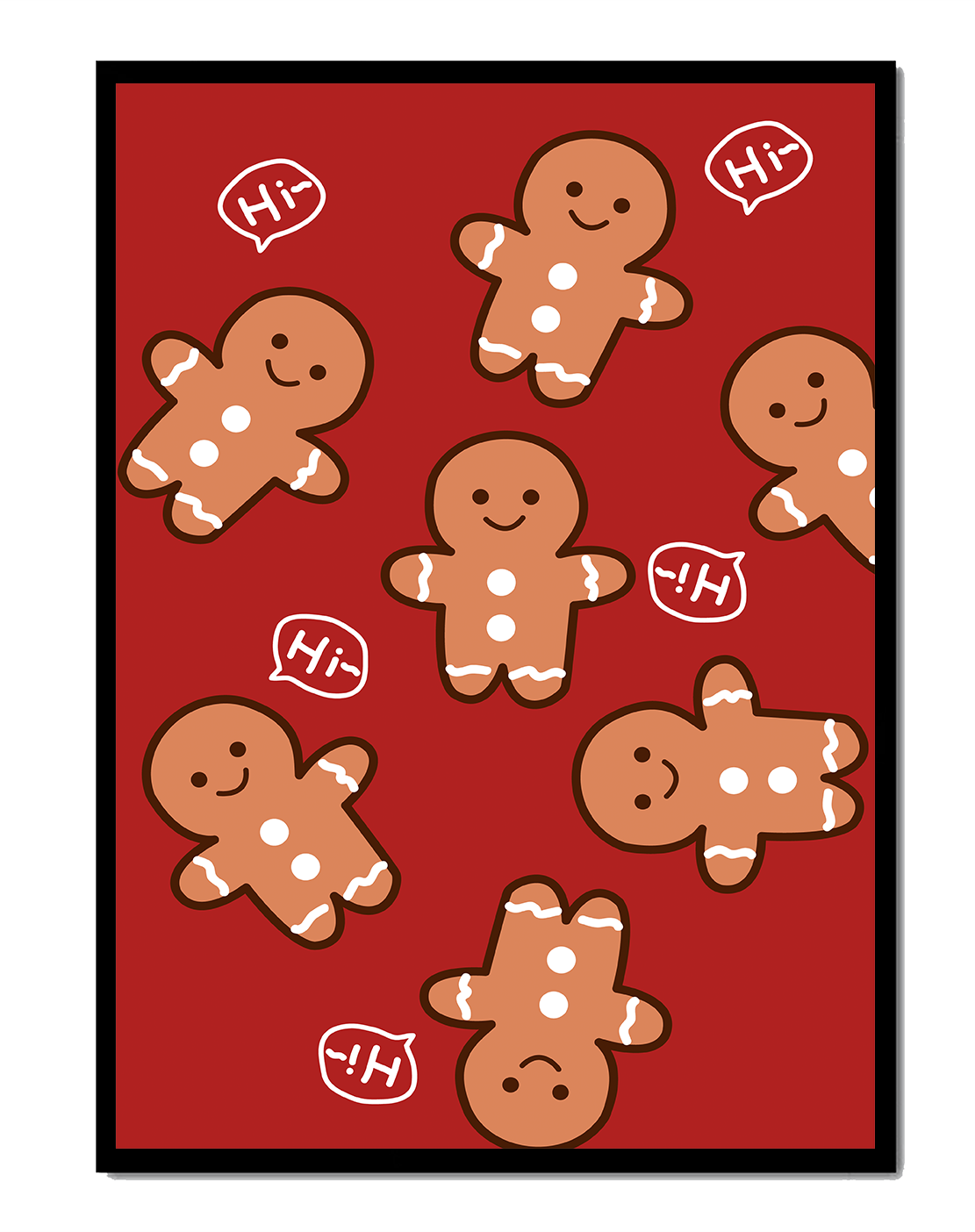Playful gingerbread pattern with holiday greetings